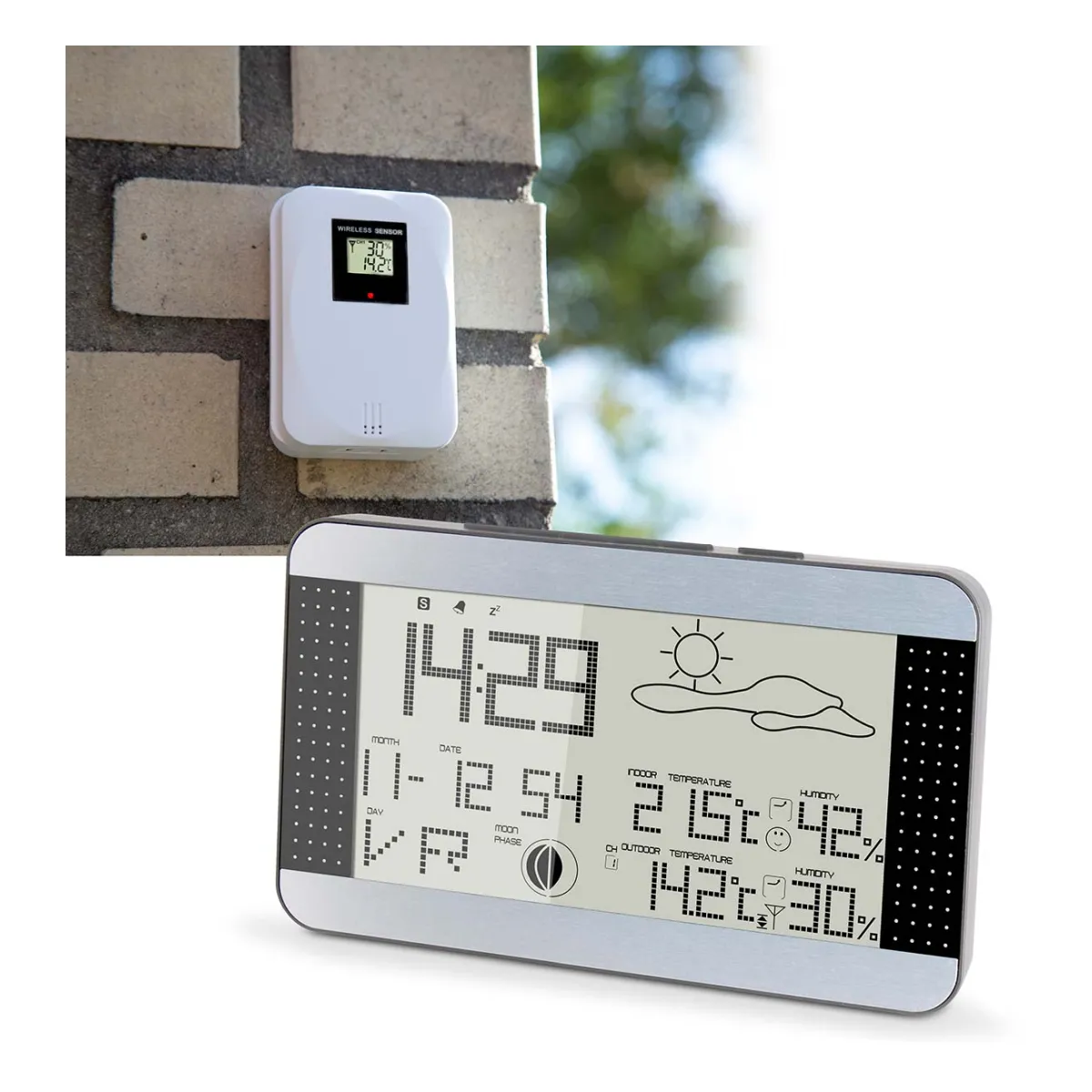 Alecto Wetterstation mit Funksensor Silver