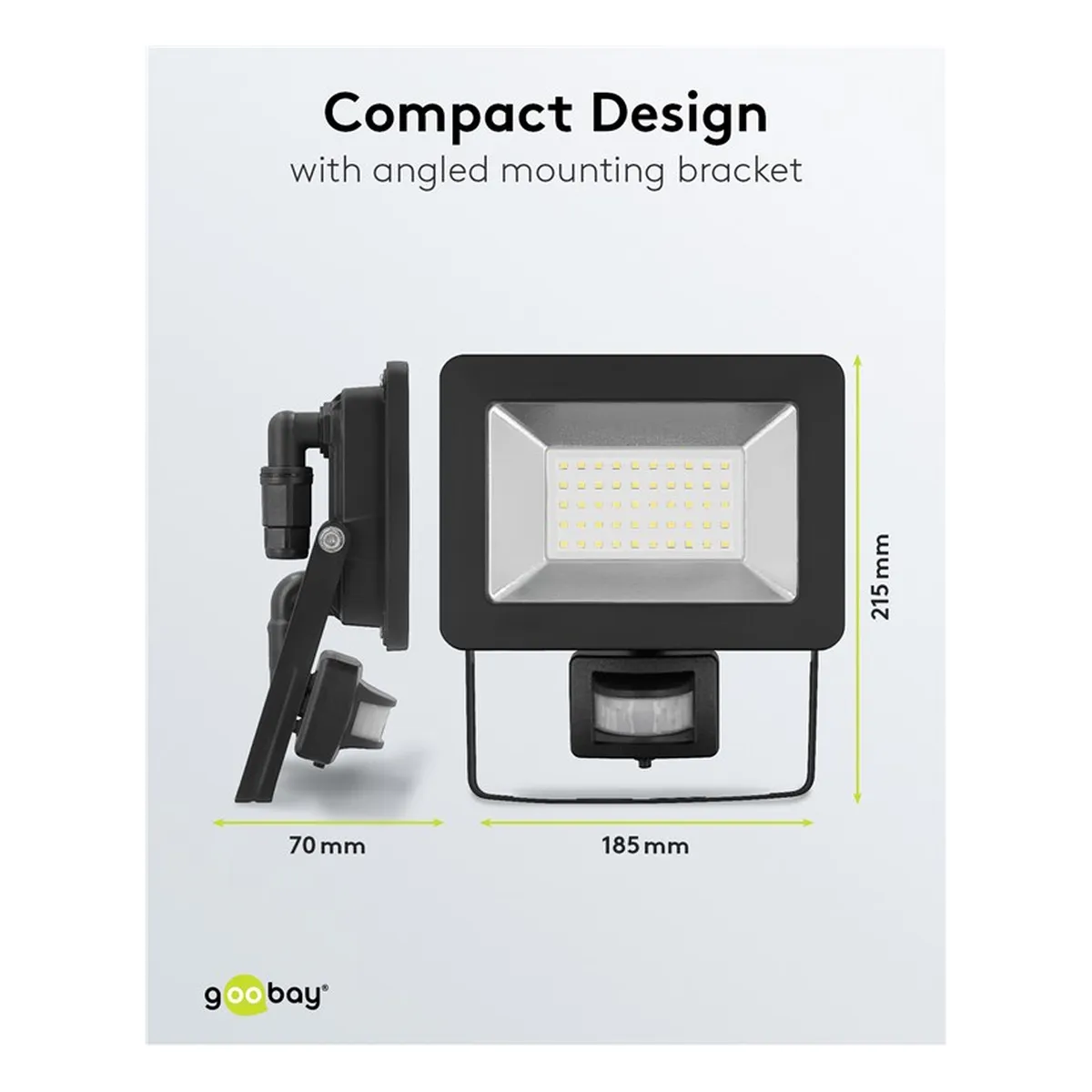 Goobay LED-Außenstrahler, 50 W, mit Bewegungsmelder