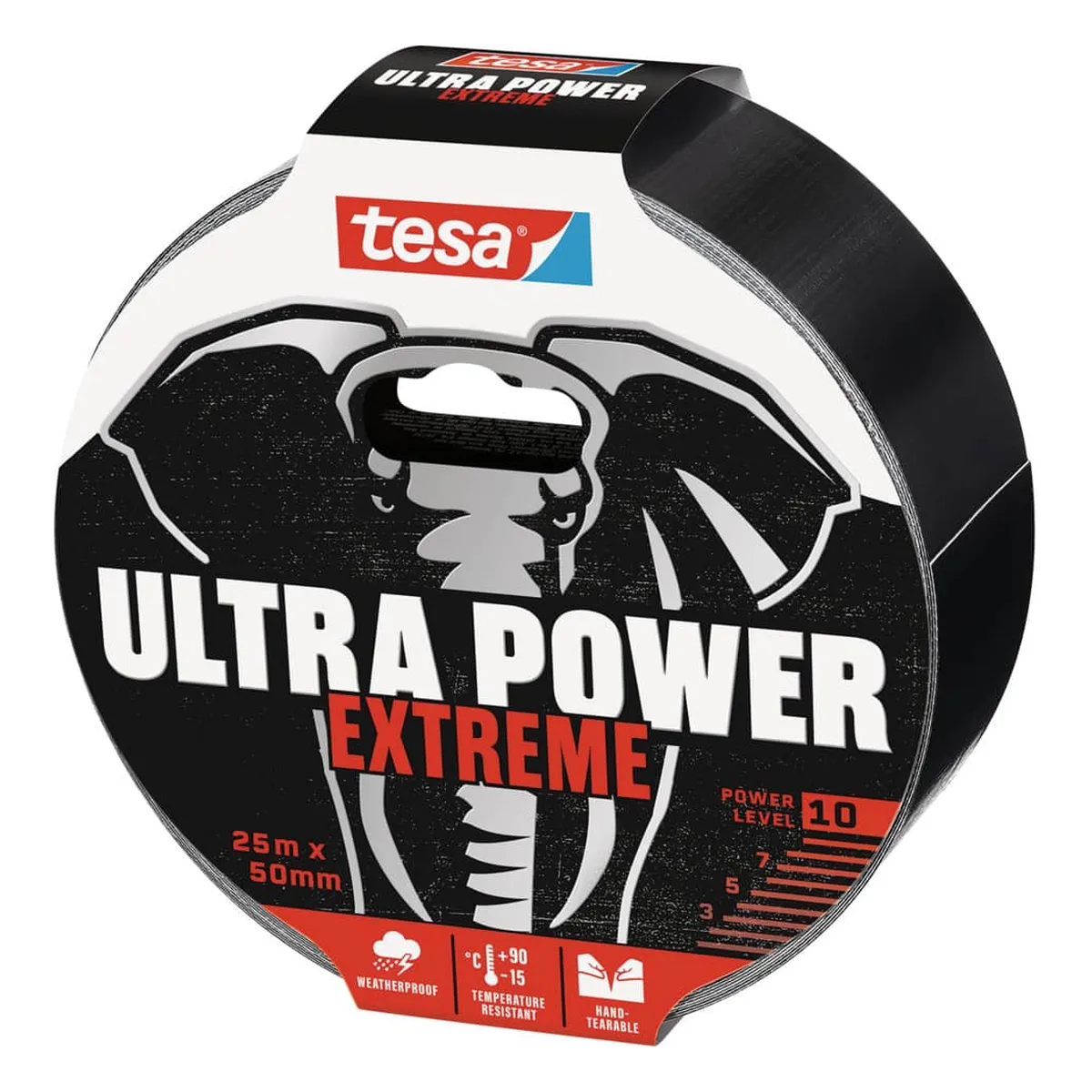 tesa® Reparaturband Ultra Power Extreme - 25 m x 50 mm, schwarz