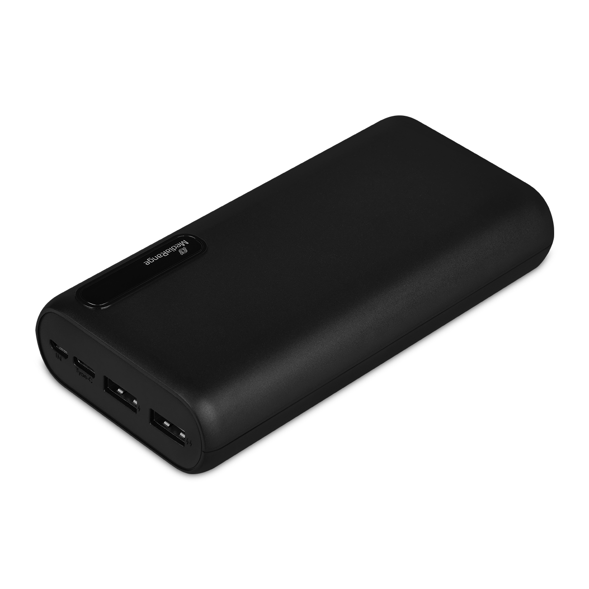 MediaRange Mobiles Ladegerät I Powerbank 20.000mAh mit LCD-Batterieanzeige