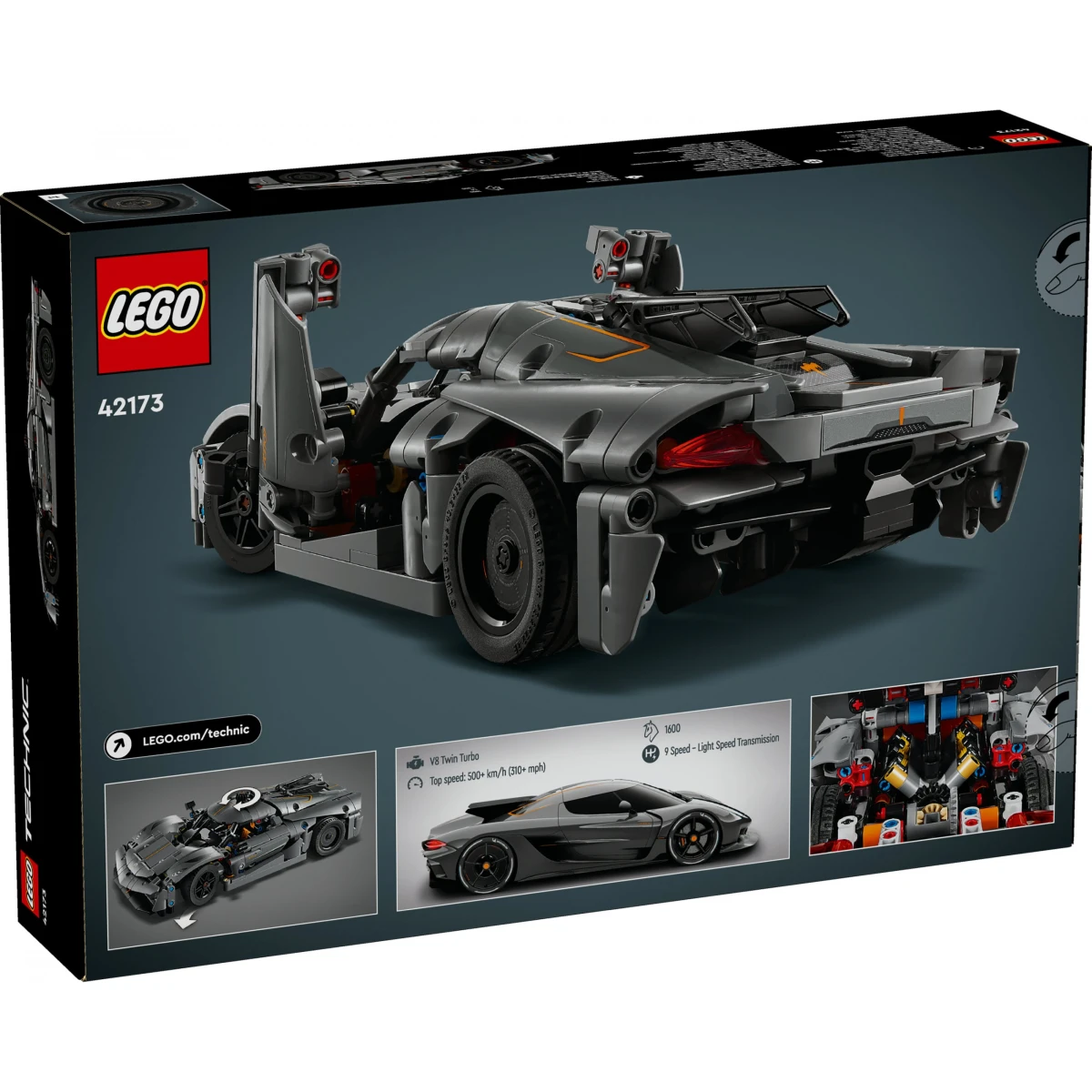 LEGO® Technic Koenigsegg Jesko Absolut Supersportwagen in Grau 42173