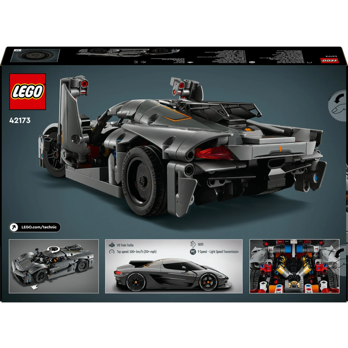 LEGO® Technic Koenigsegg Jesko Absolut Supersportwagen in Grau 42173