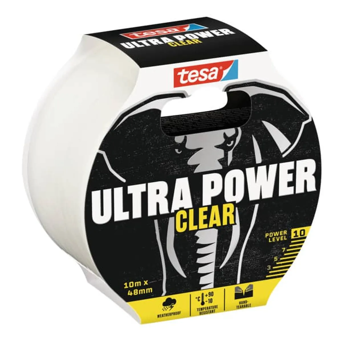 tesa® Gewebeband Reparaturband Ultra Power Clear - 10 m x 48 mm, transparent