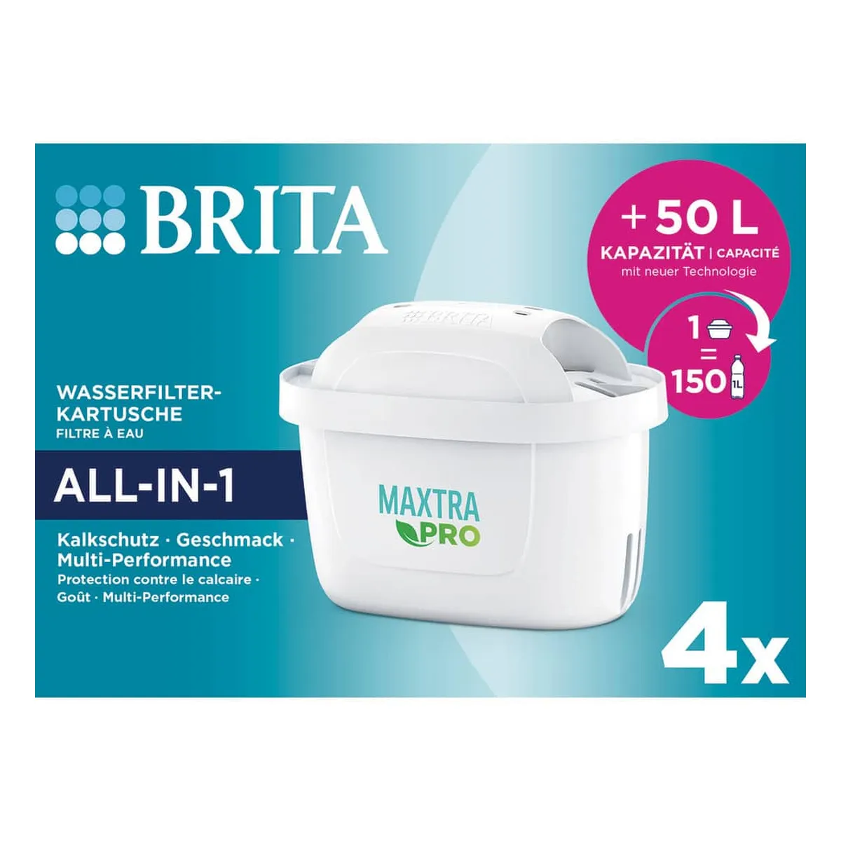 BRITA® Wasserfilter-Kartusche MAXTRA PRO ALL-IN-1 - 4 Kartuschen