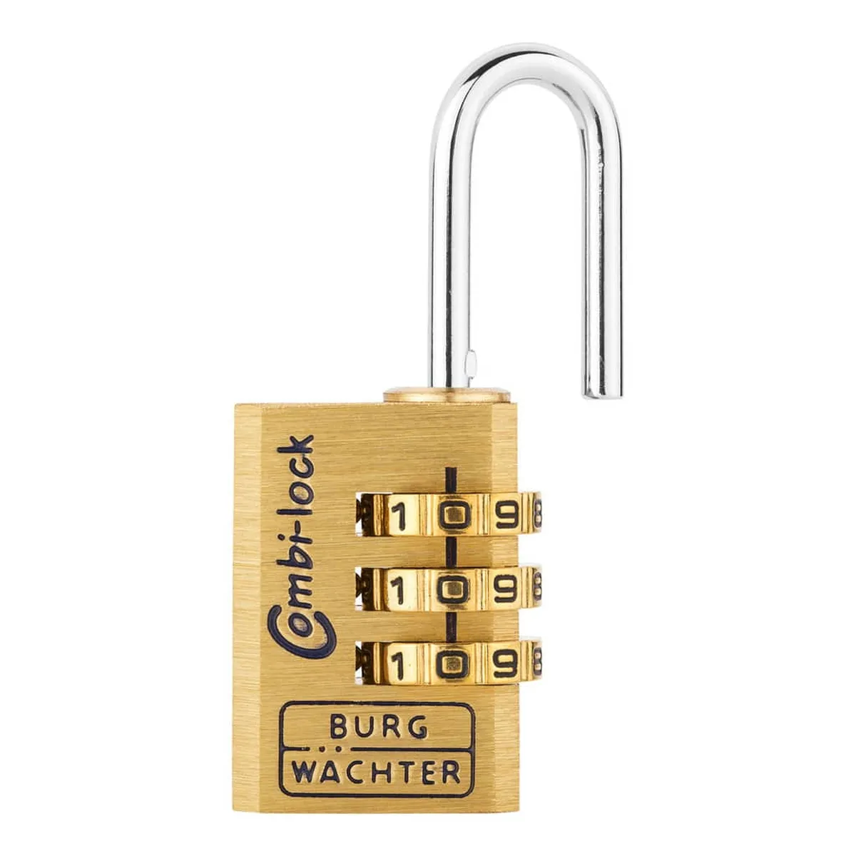 Burg-Wächter Zahlen-Vorhangschloss Combi Lock 80 - drei Zahlenrollen, Bügelhöhe 21,2 mm