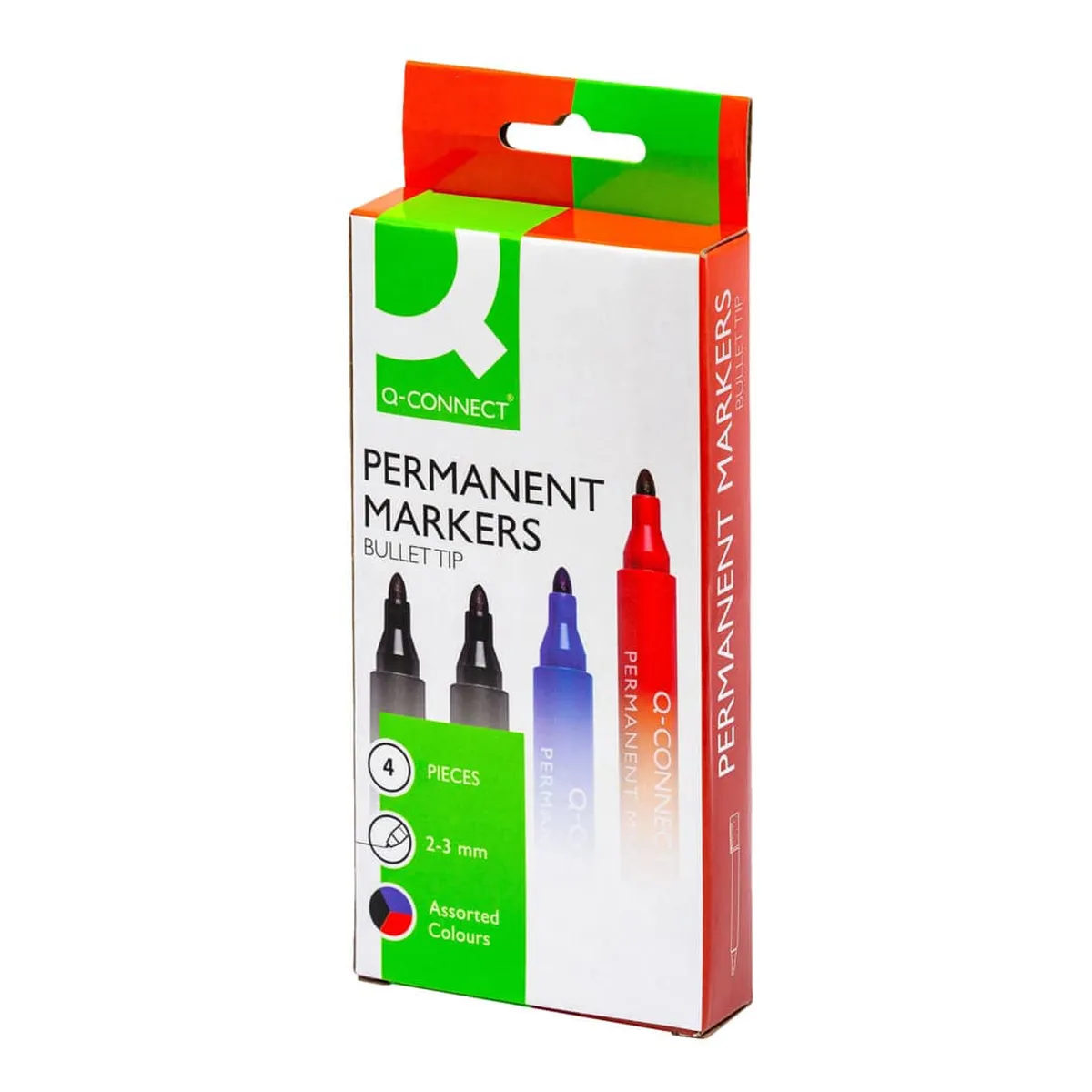 Q-Connect Permanentmarker - ca. 2 - 3 mm, 4-er Pack