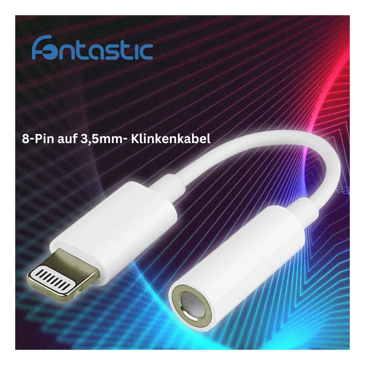 Fontastic Adapter 8-PIN auf 3,5-mm-Kopfhöreranschluss