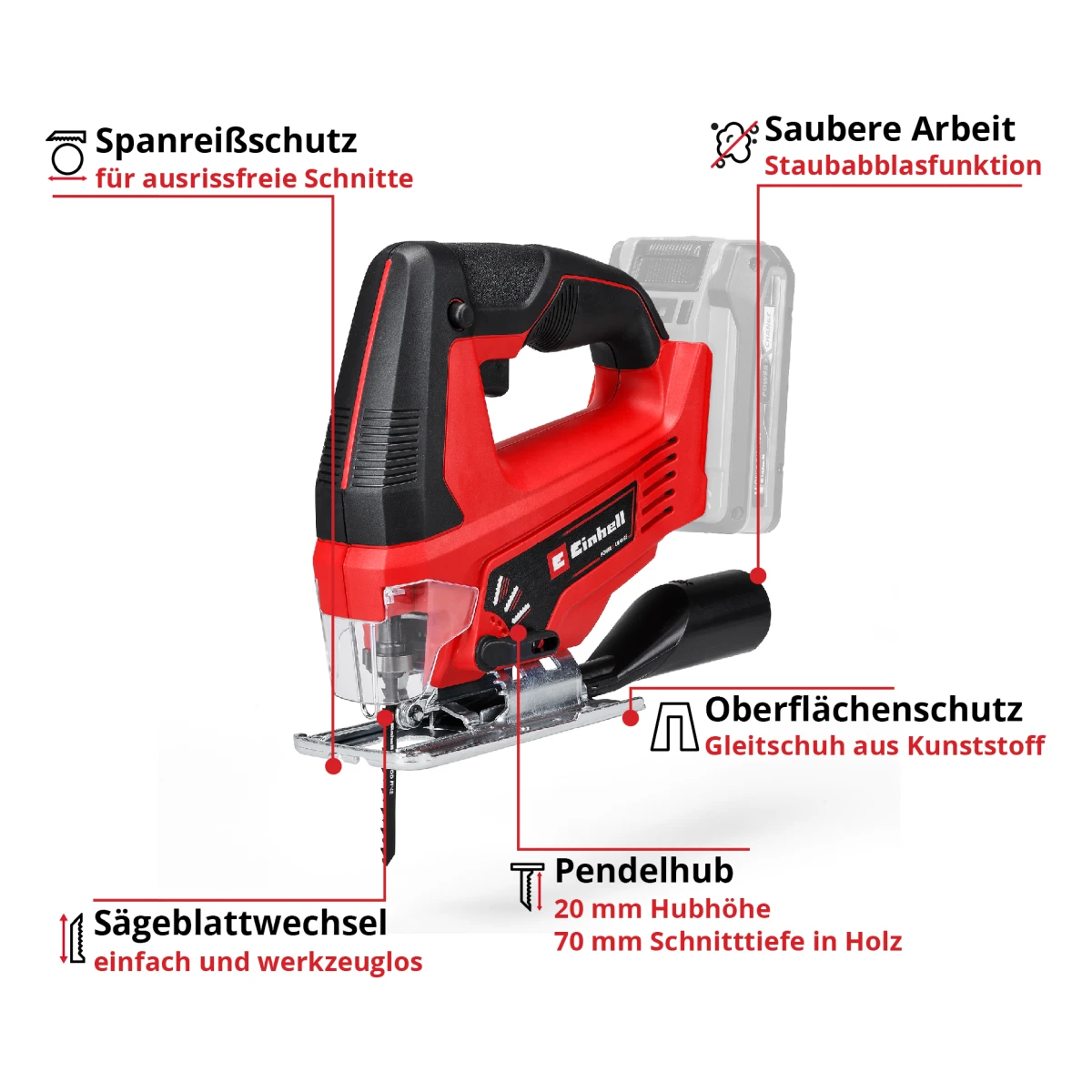 Einhell Akku-Stichsäge TC-JS 18 Li - Solo