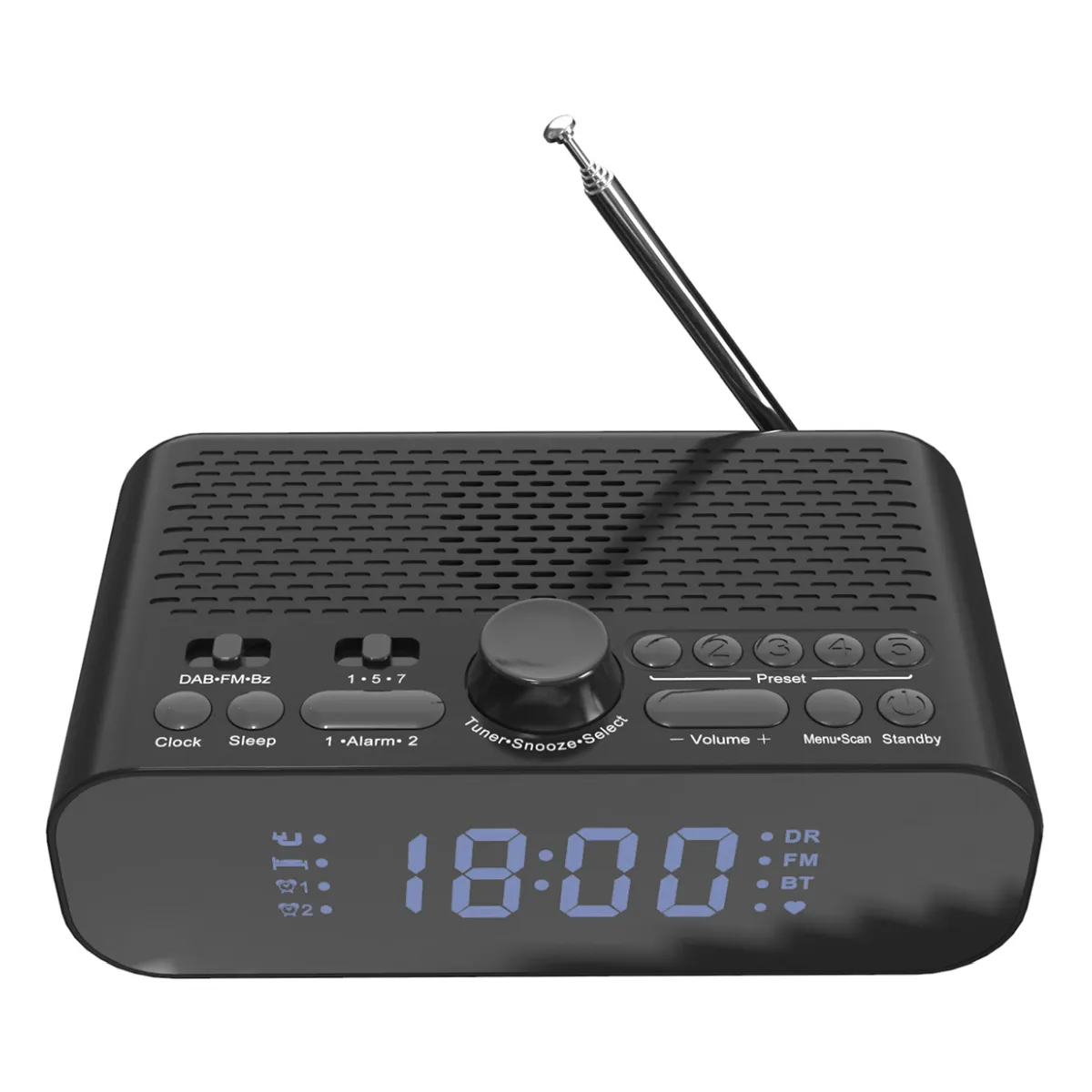 Fontastic DAB+/FM Radiowecker und Drahtloser Lautsprecher sw