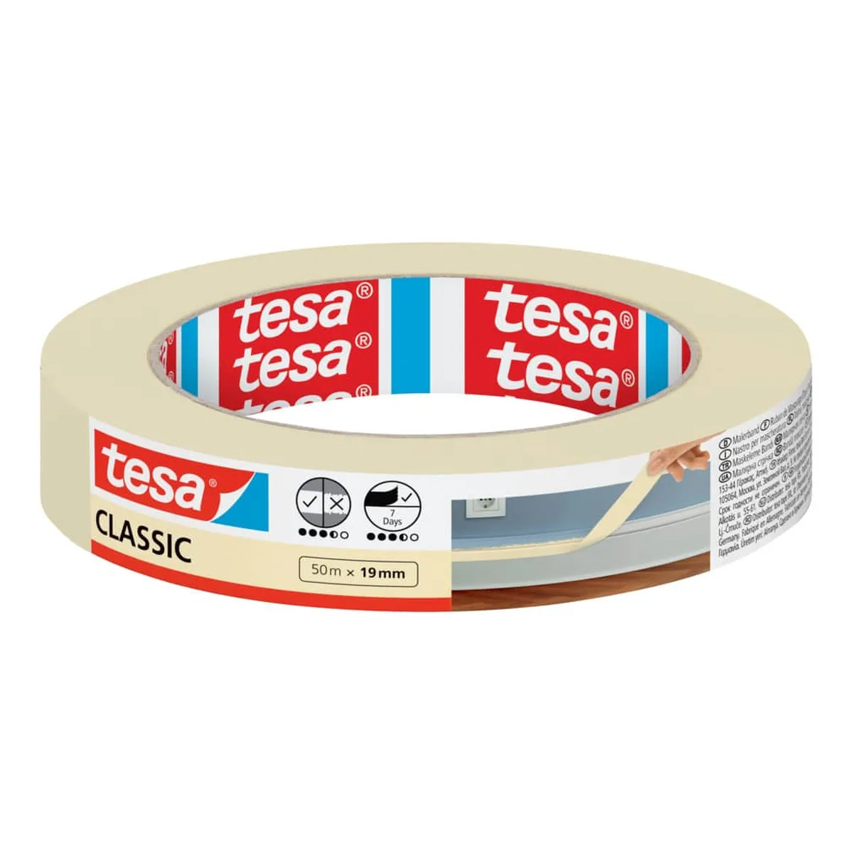 tesa® Malerband Classic - 50 m x 19 mm, beige