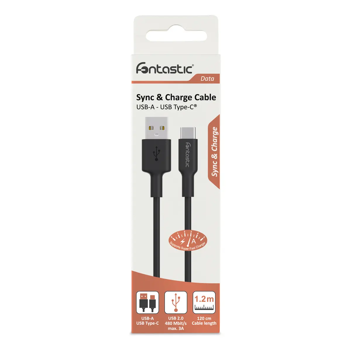 Fontastic Essential Datenkabel USB 2.0 A > Typ-C 1m 