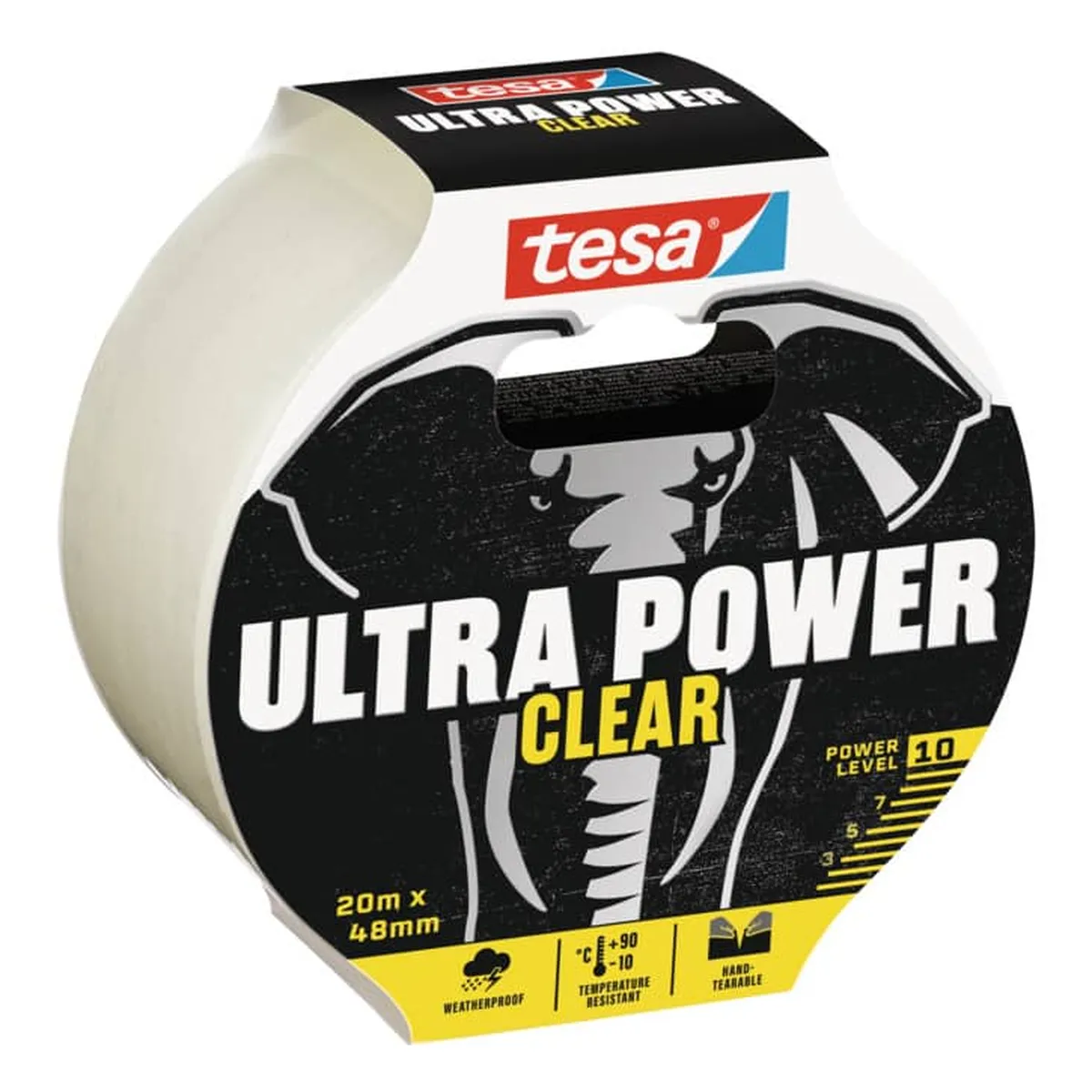 tesa® Gewebeband Reparaturband Ultra Power Clear - 10 m x 48 mm, transparent