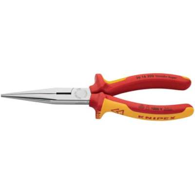 KNIPEX Flachzange - 20 cm, gerade, rot/gelb