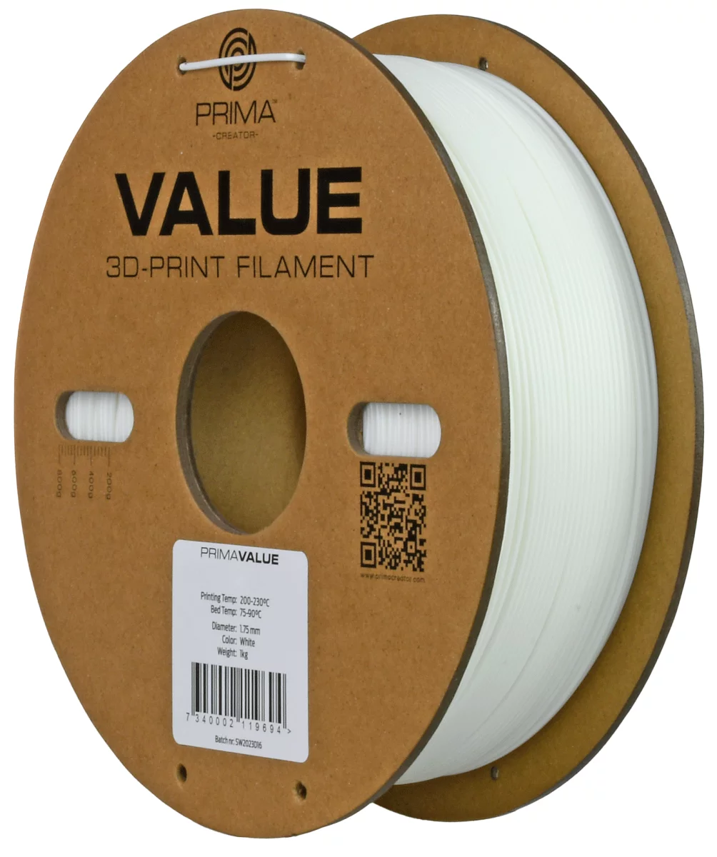 PrimaFilaments PrimaValue™ ABS - 1.75mm - 1 kg - weiß