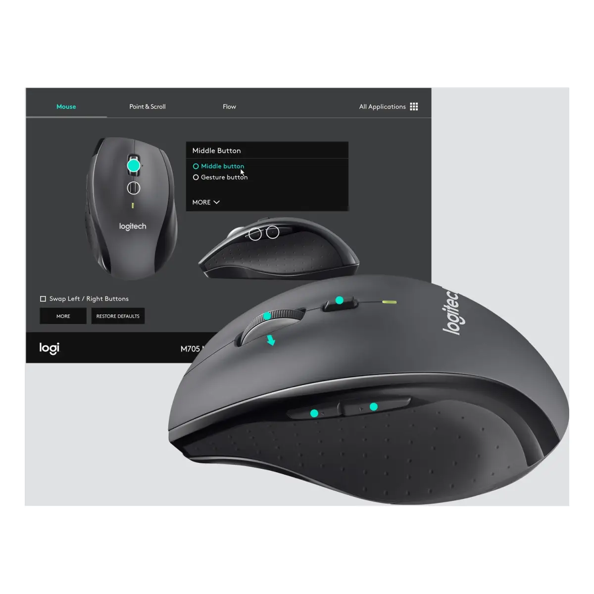 Logitech Marathon M705 Wireless Maus