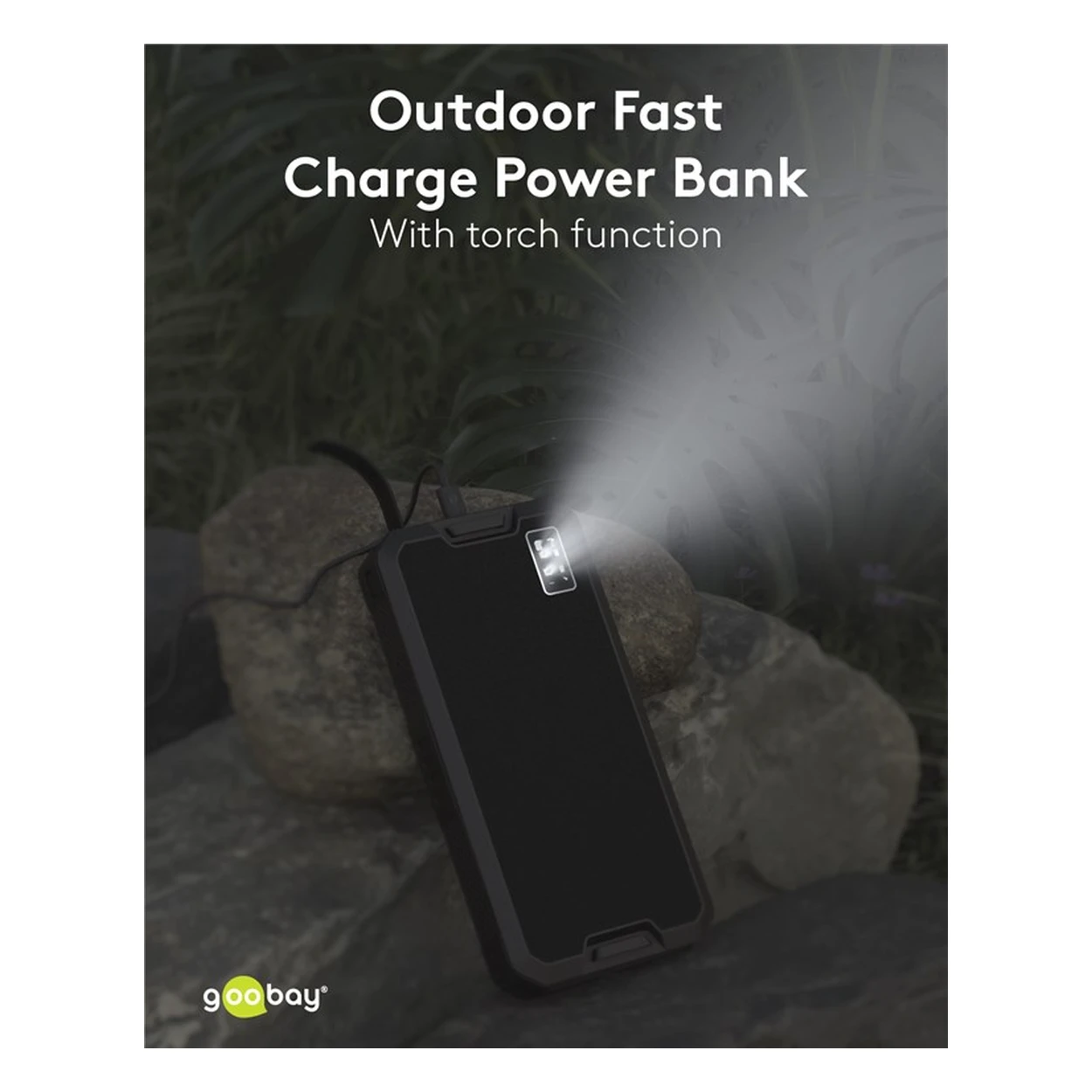 Goobay Outdoor Schnelllade-Powerbank mit Solar 20.000 mAh (USB-C™ PD, QC 3.0)