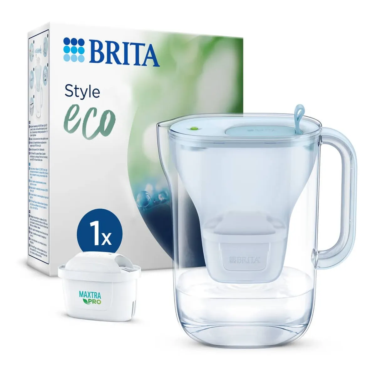 BRITA® Wasserfilter-Kanne Style eco - gletscherblau, inkl. MX PRO