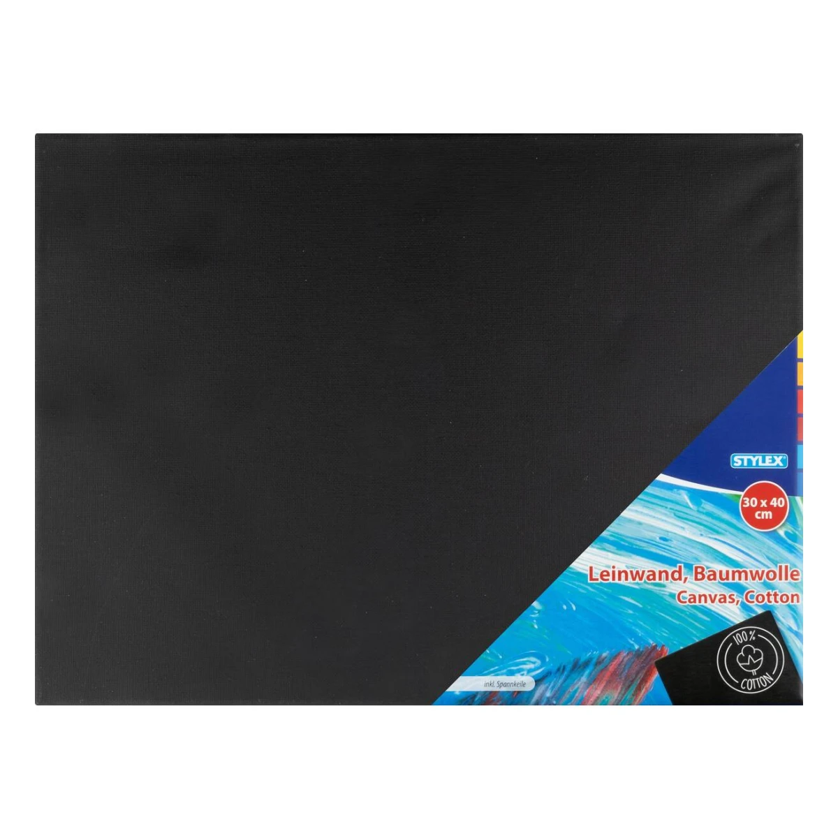 Stylex Leinwand, 30 x 40 cm, schwarz