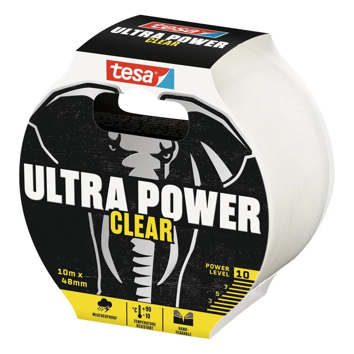 tesa® Gewebeband Reparaturband Ultra Power Clear - 10 m x 48 mm, transparent