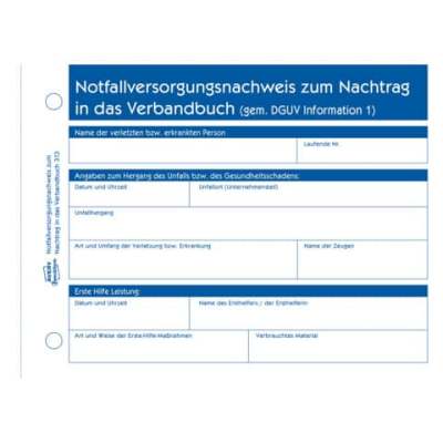 Avery Zweckform Meldeblock Erste Hilfe - A6 quer, 50 Blatt