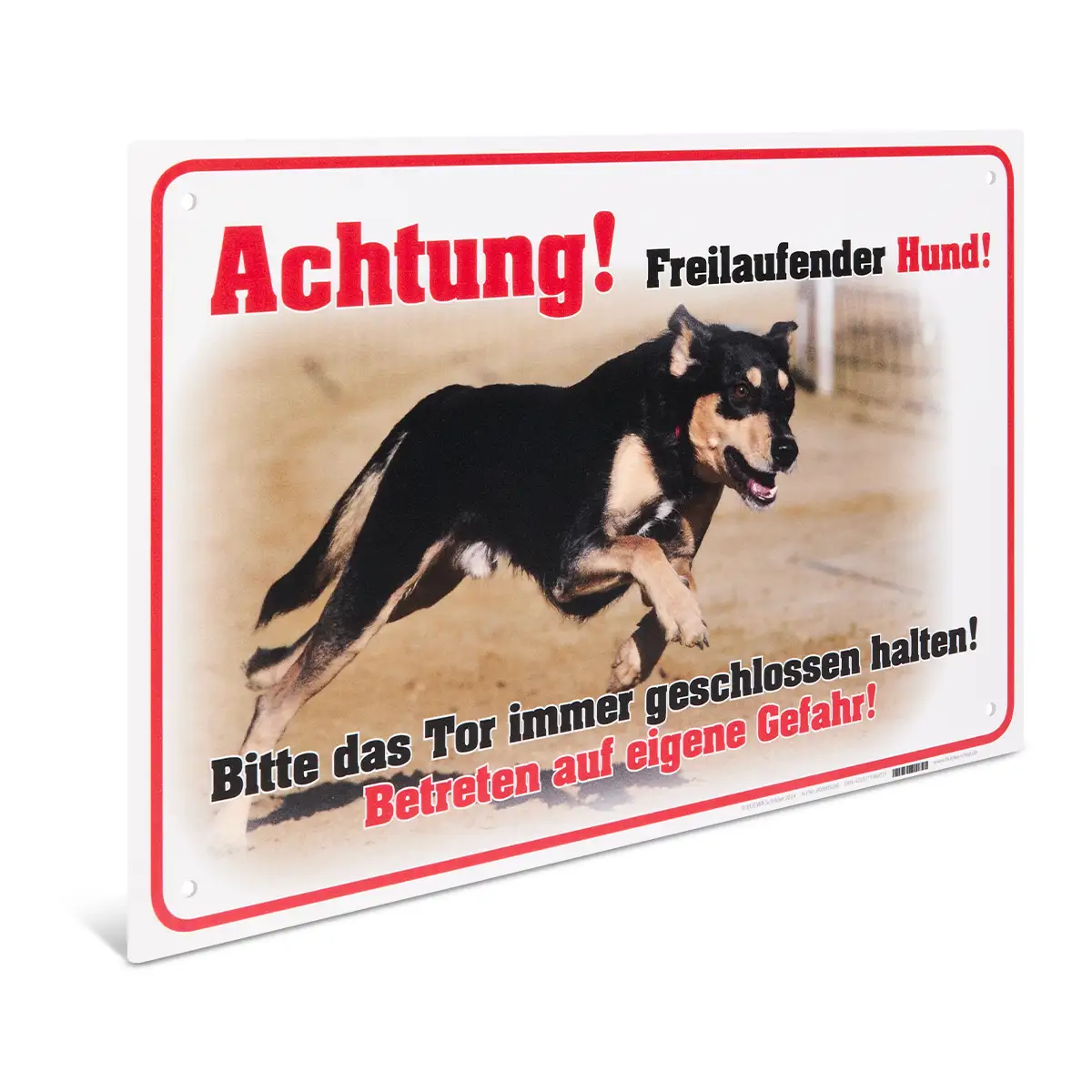 Schild - Achtung freilaufender Hund 