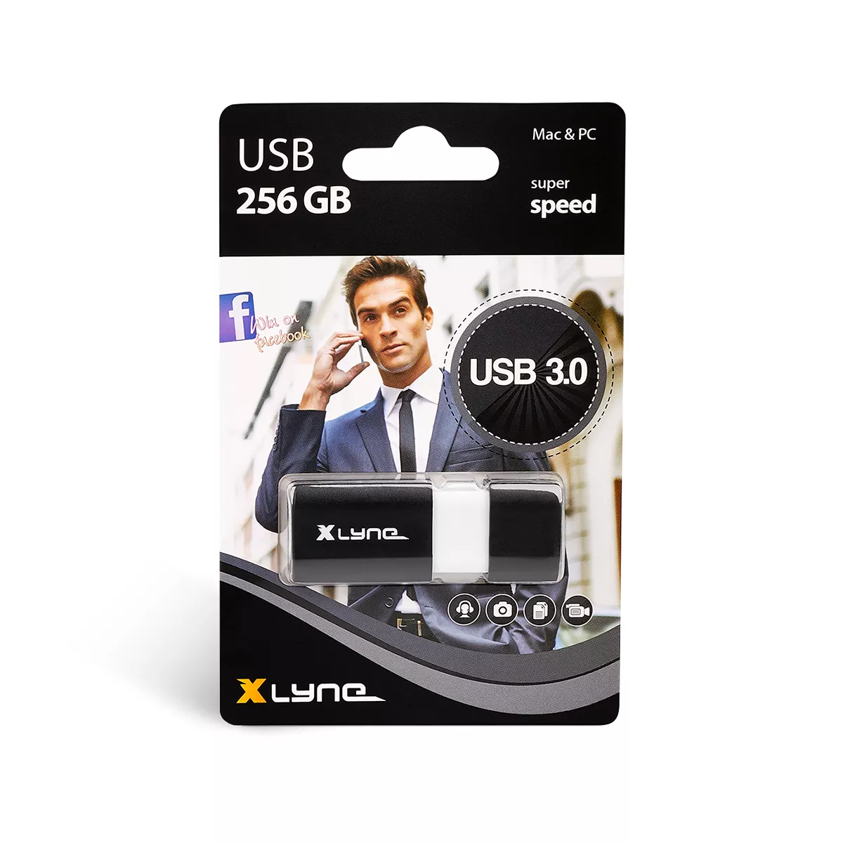 Highspeed USB 3.0 Stick, 256GB schwarz