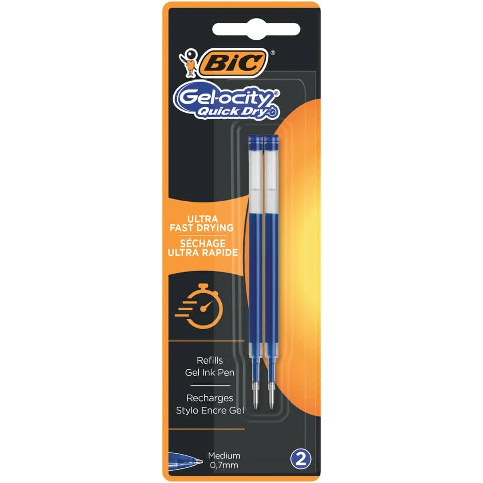 BiC Gelschreibermine Gelocity® QuickDry - 0,7 mm, blau, 2 Stück