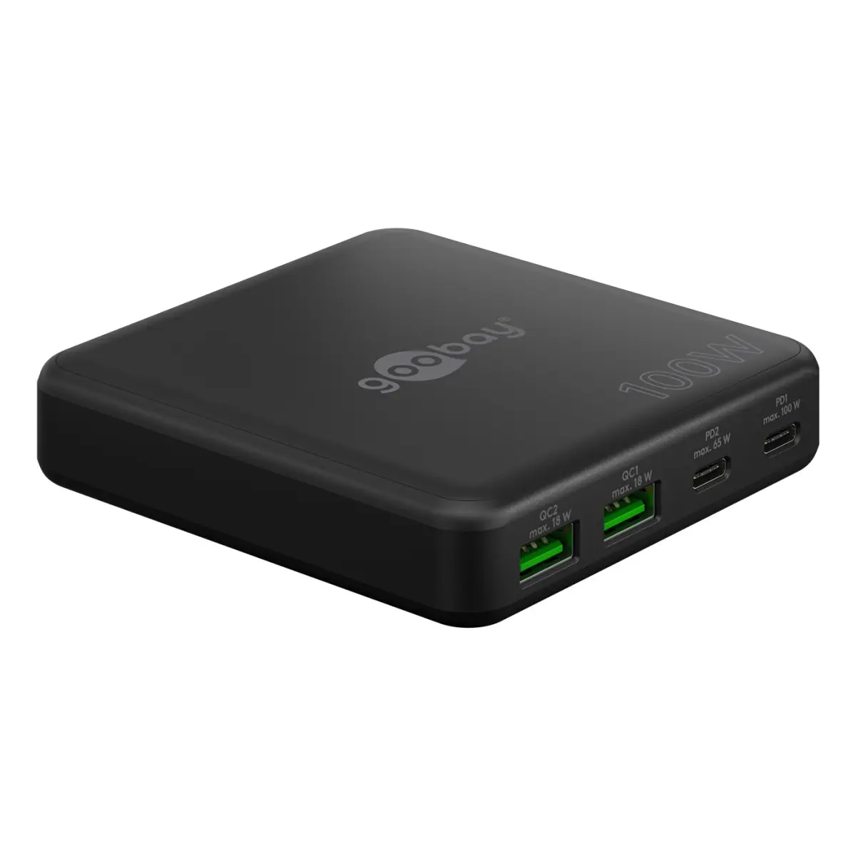 USB-C™ PD GaN Multiport-Tischladegerät (100 W) schwarz