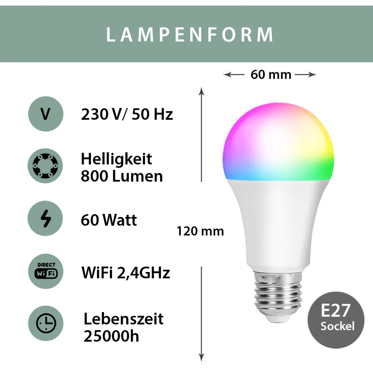 XCOAST Smart Home LED Leuchte E27 RGBW 