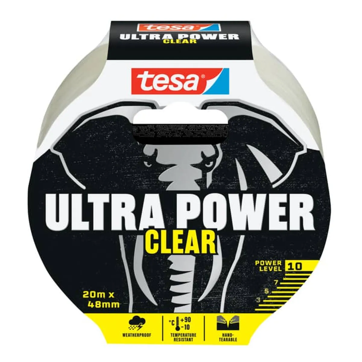 tesa® Gewebeband Reparaturband Ultra Power Clear - 10 m x 48 mm, transparent