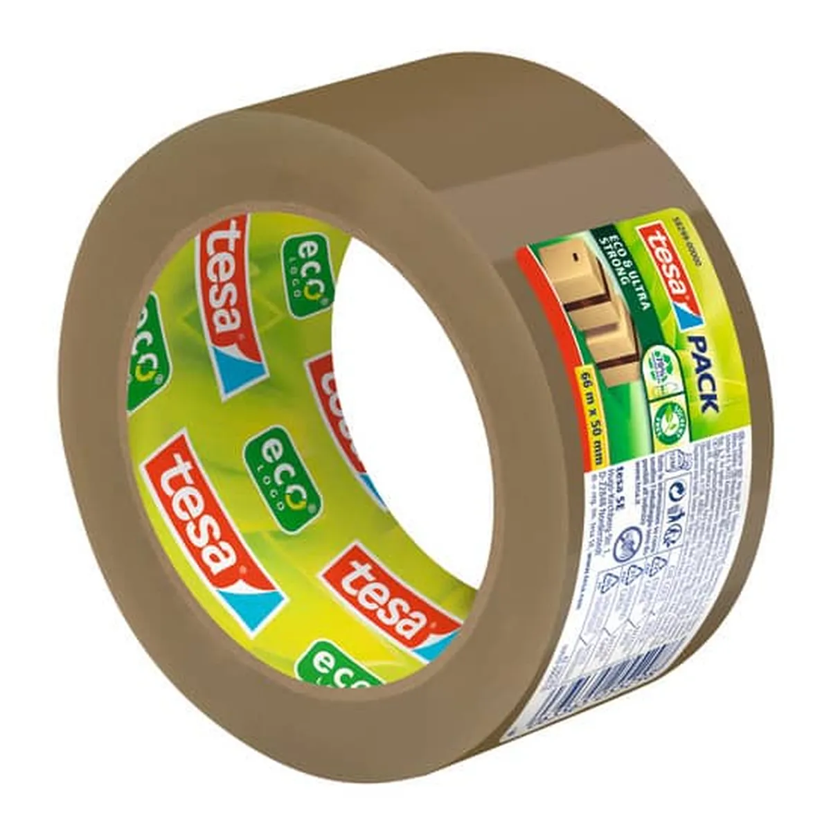 tesa® Verpackungsklebeband PET ECO ultra strong - 50mm x 66m, braun