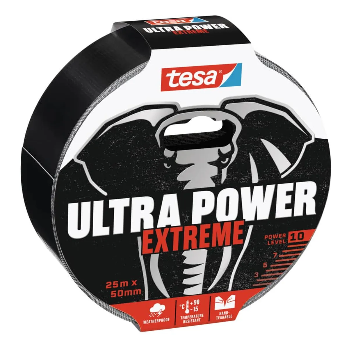 tesa® Reparaturband Ultra Power Extreme - 25 m x 50 mm, schwarz