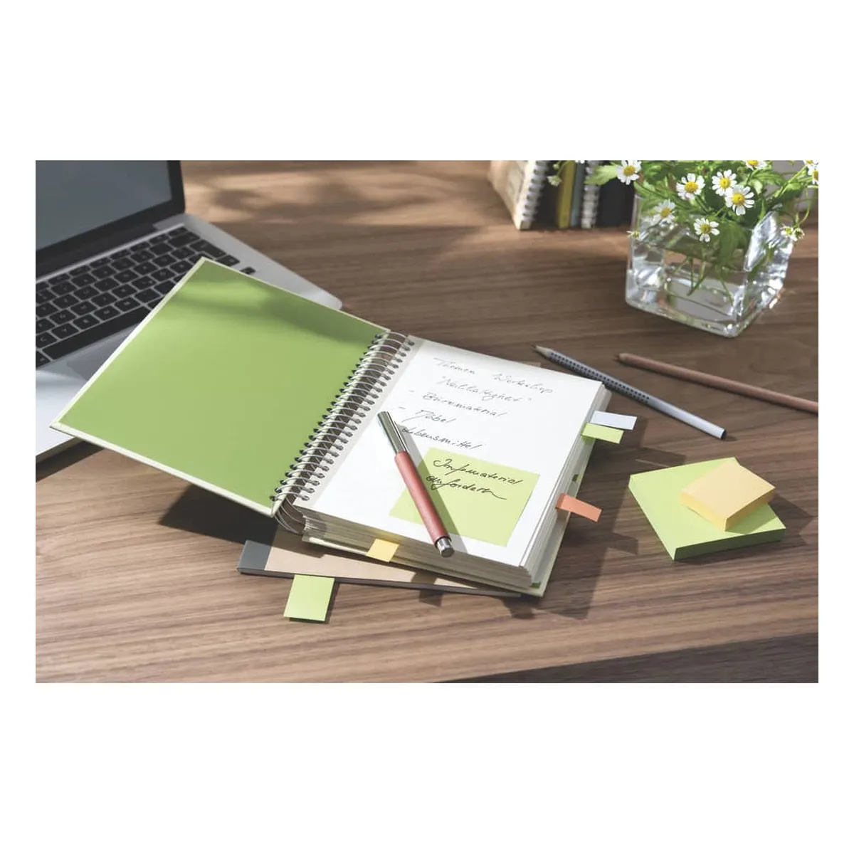 Post-it® Haftnotizblock Recycling Notes - 76 x 76 mm, sortiert, 10 x 100 Blatt